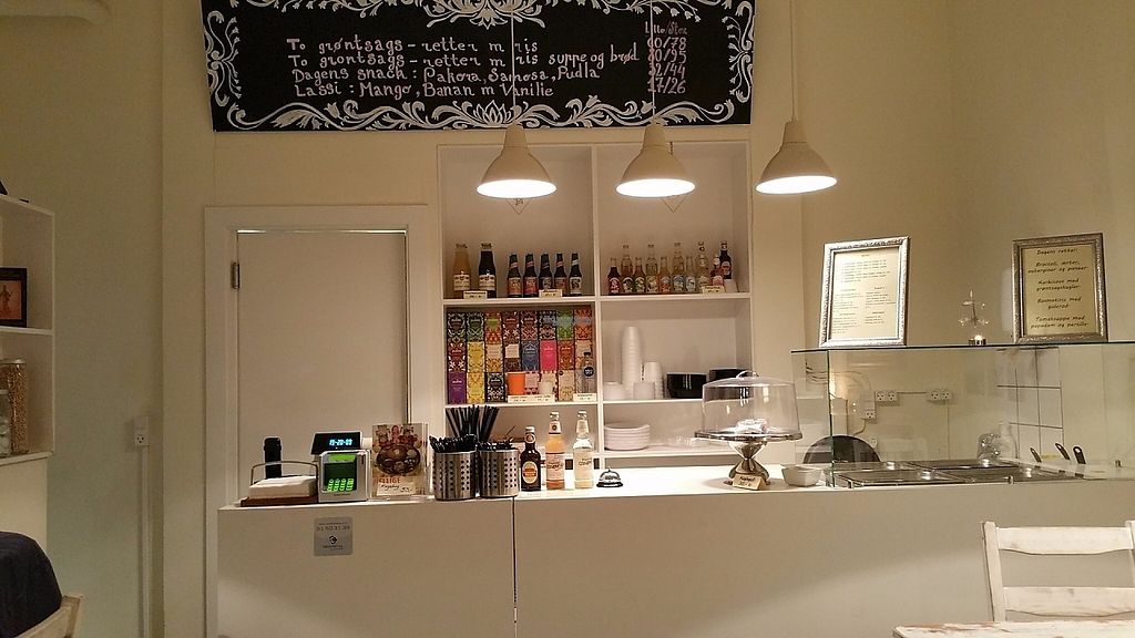 The Govinda counter and chalkboard menu